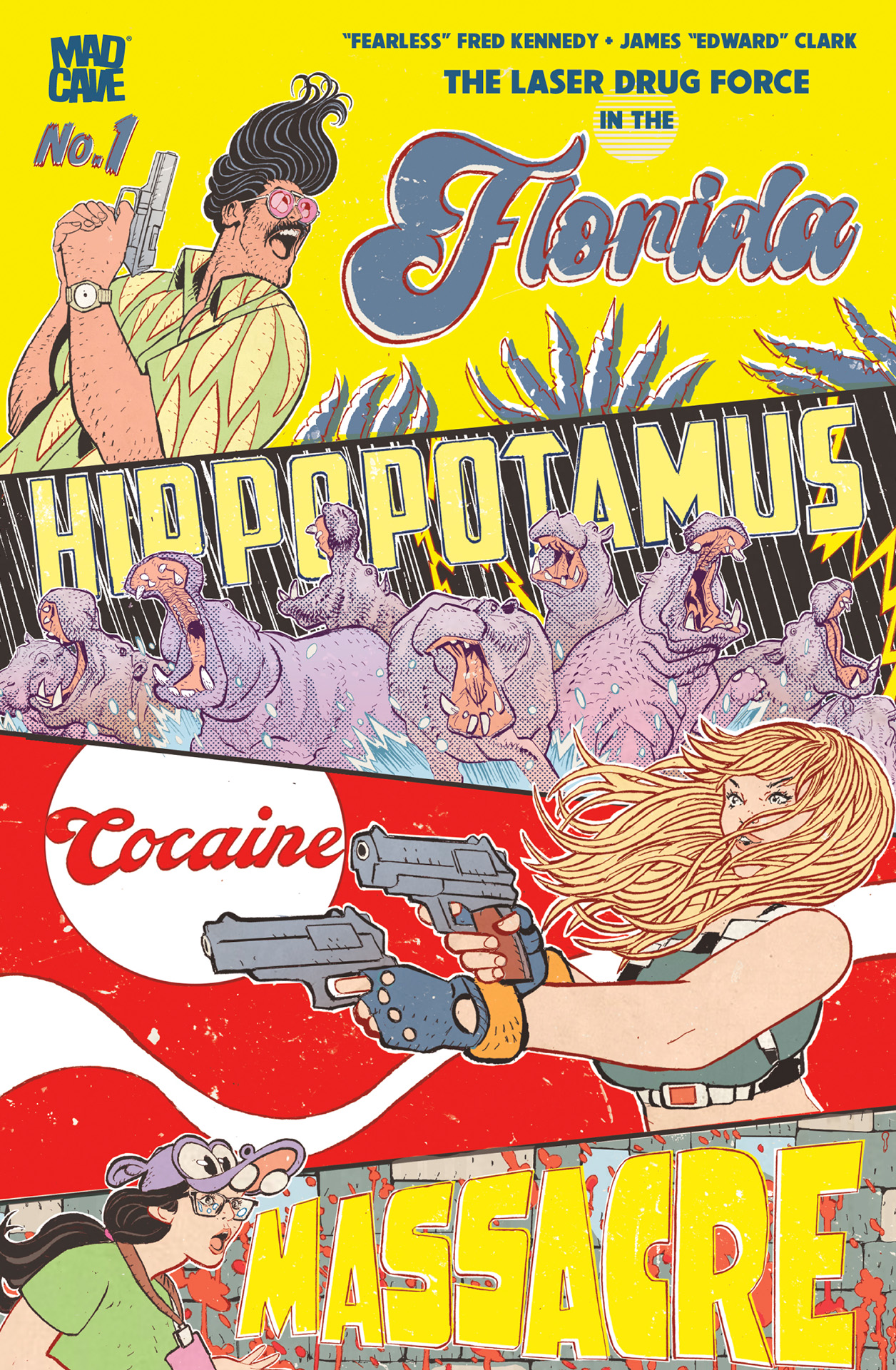 Image of THE FLORIDA HIPPOPOTAMUS COCAINE MASSACRE #1 THIRD PRINTING FOIL COVER