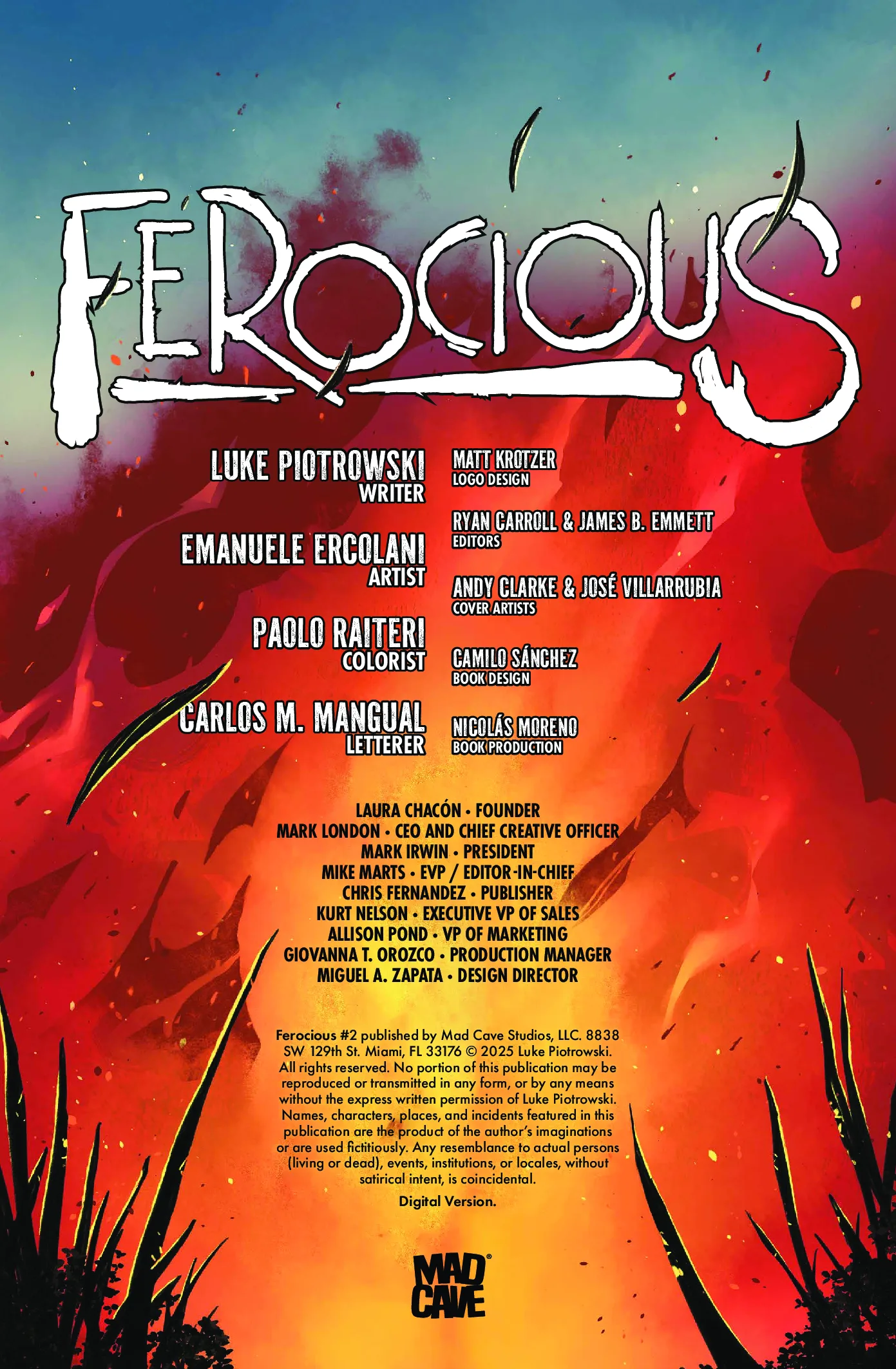 Ferocious – Issue 2 - Mad Cave Studios